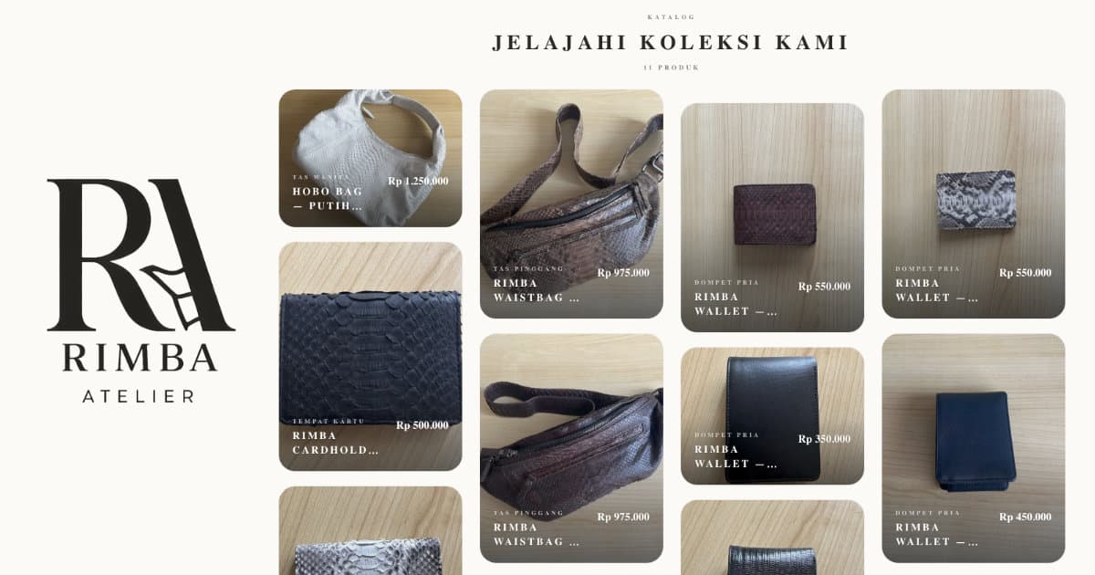 Produk kulit buatan tangan Rimba Atelier